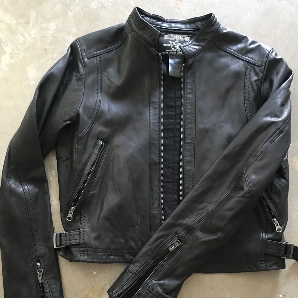 Italian leather moto jacket